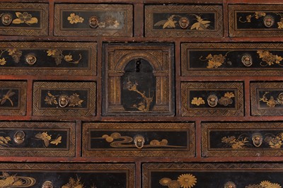 Lot 478 - A Nanban export black-lacquered cabinet