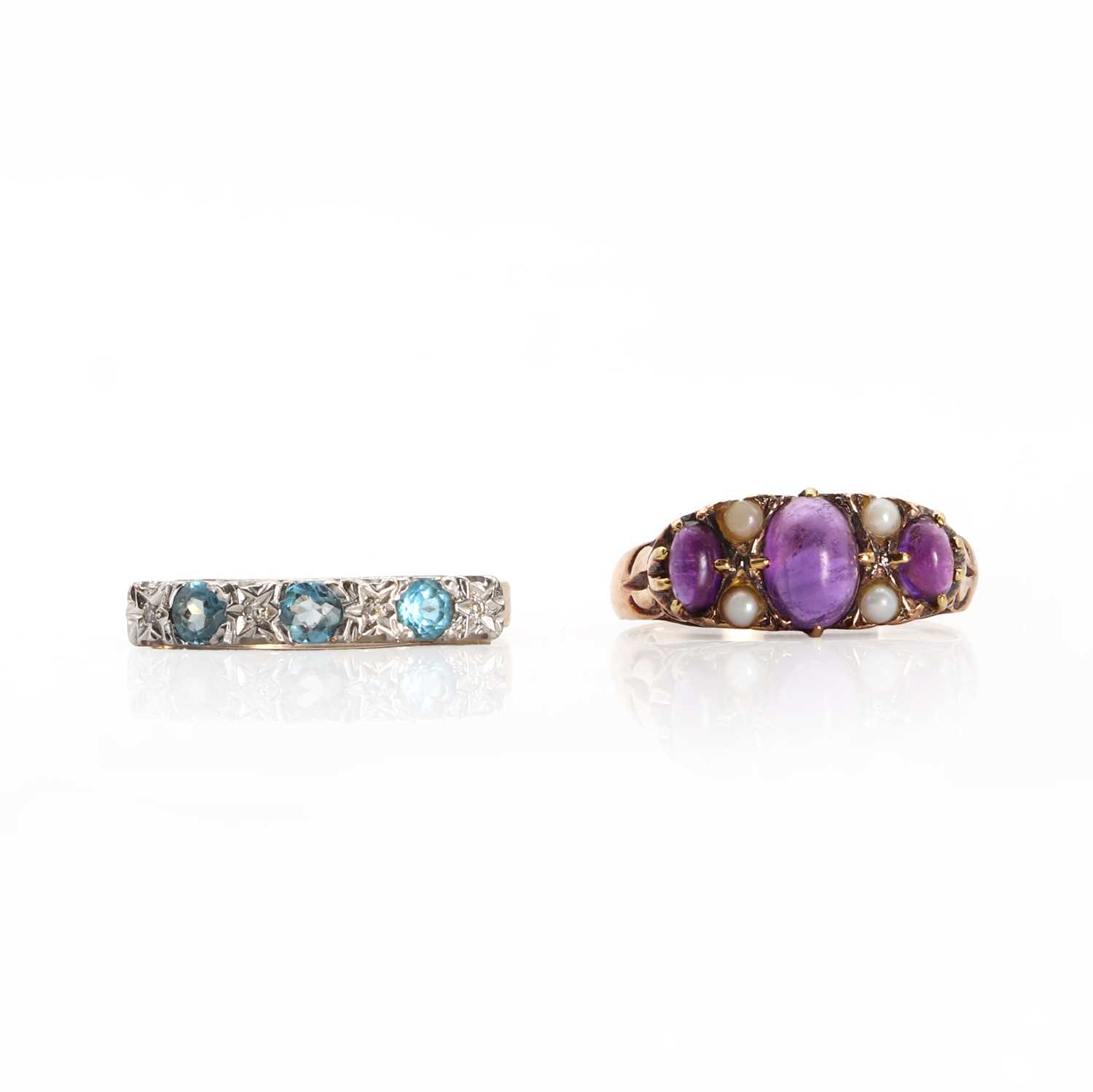 Lot 1271 - Two 9ct gold gem set rings