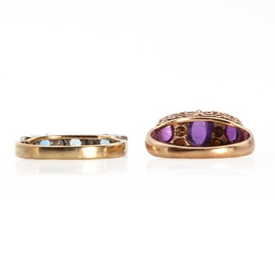 Lot 1271 - Two 9ct gold gem set rings