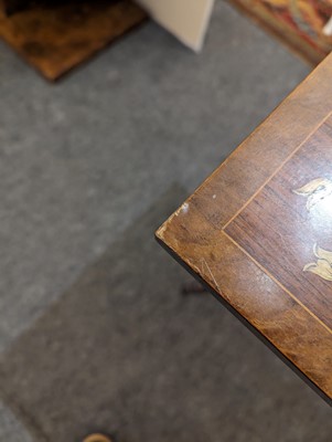 Lot 95 - A mahogany inlaid side table