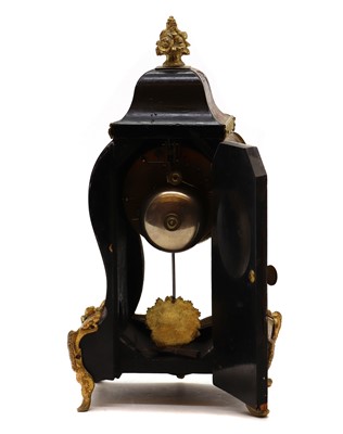 Lot 273 - A faux tortoiseshell and gilt-metal Boulle mantel clock