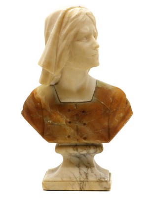 Lot 143 - A marble and alabaster bust