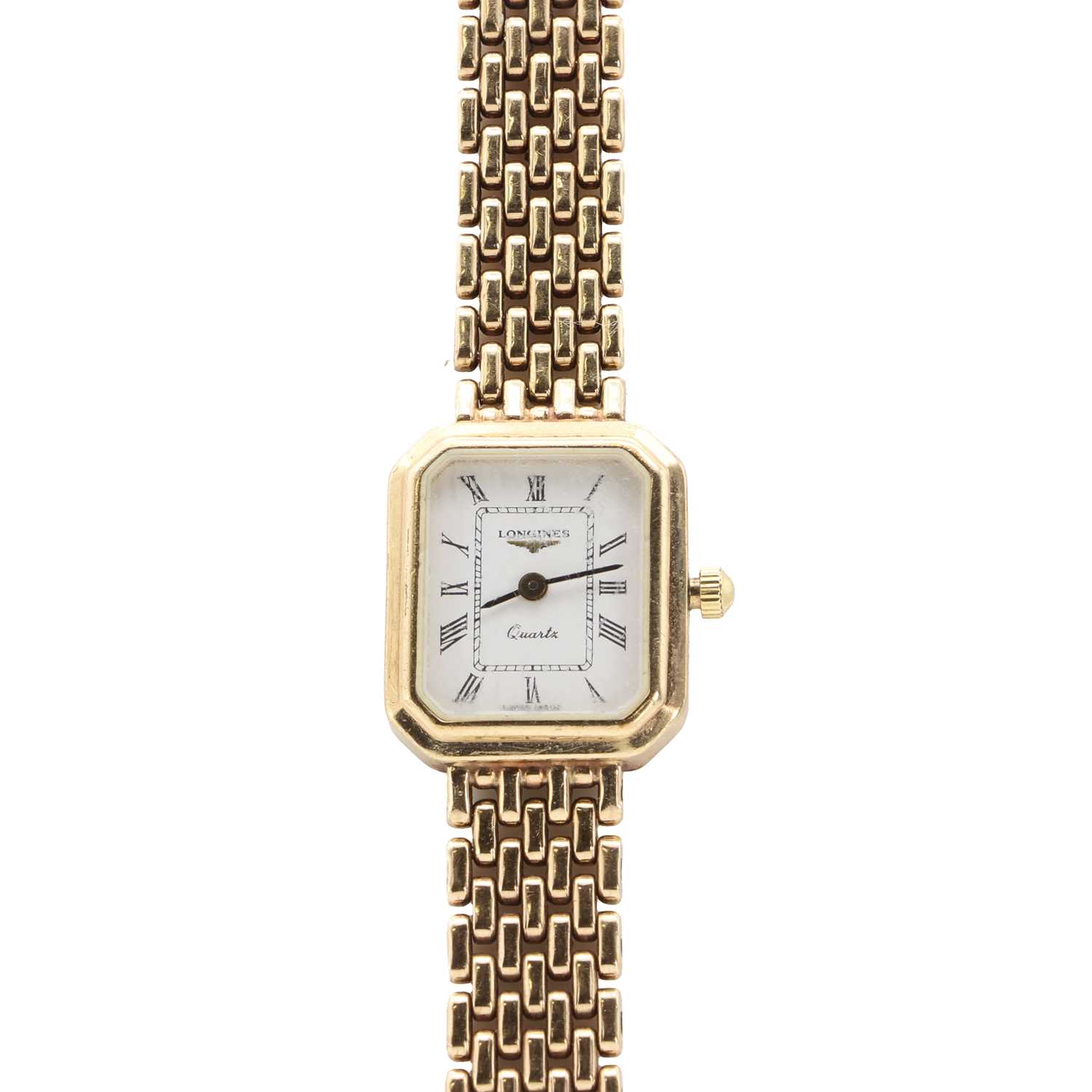 Lot 1460 - A 9ct gold ladies' Longines quartz bracelet watch