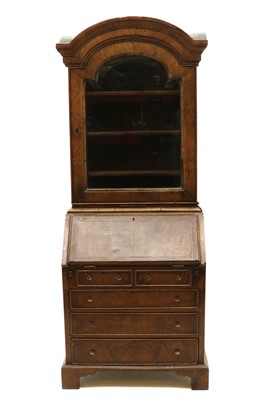 Lot 188 - An apprentice walnut bureau bookcase