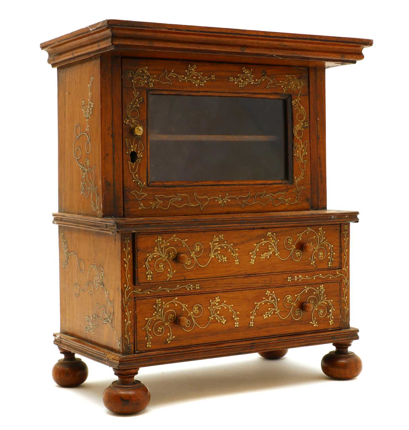 Lot 189 - A miniature Anglo-Indian hardwood cabinet