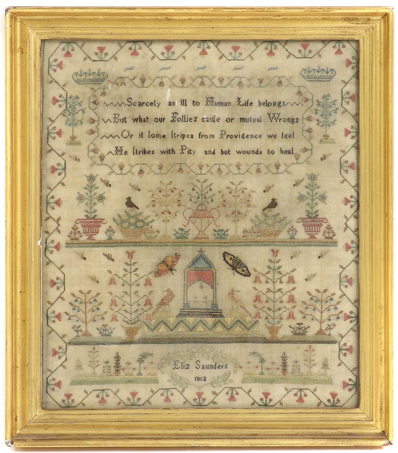 Lot 179 - A needlework sampler