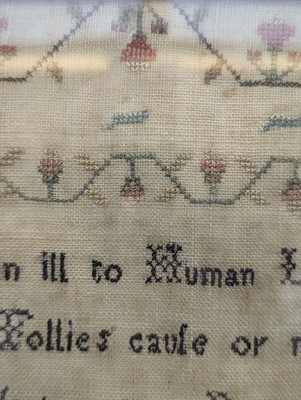 Lot 179 - A needlework sampler