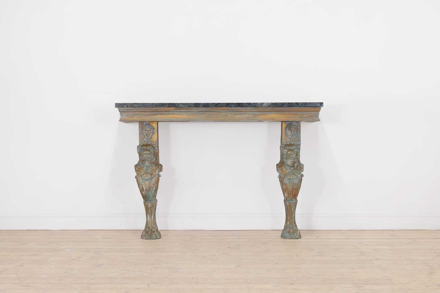 Lot 533 - A painted wooden console table