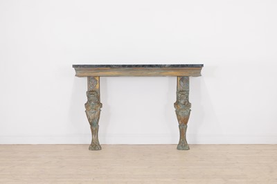 Lot 533 - A painted wooden console table