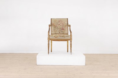 Lot 160 - A Louis XVI giltwood fauteuil