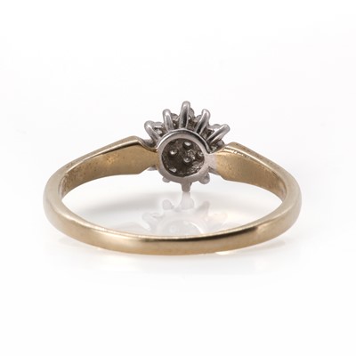 Lot 64 - A 9ct gold diamond flowerhead cluster ring