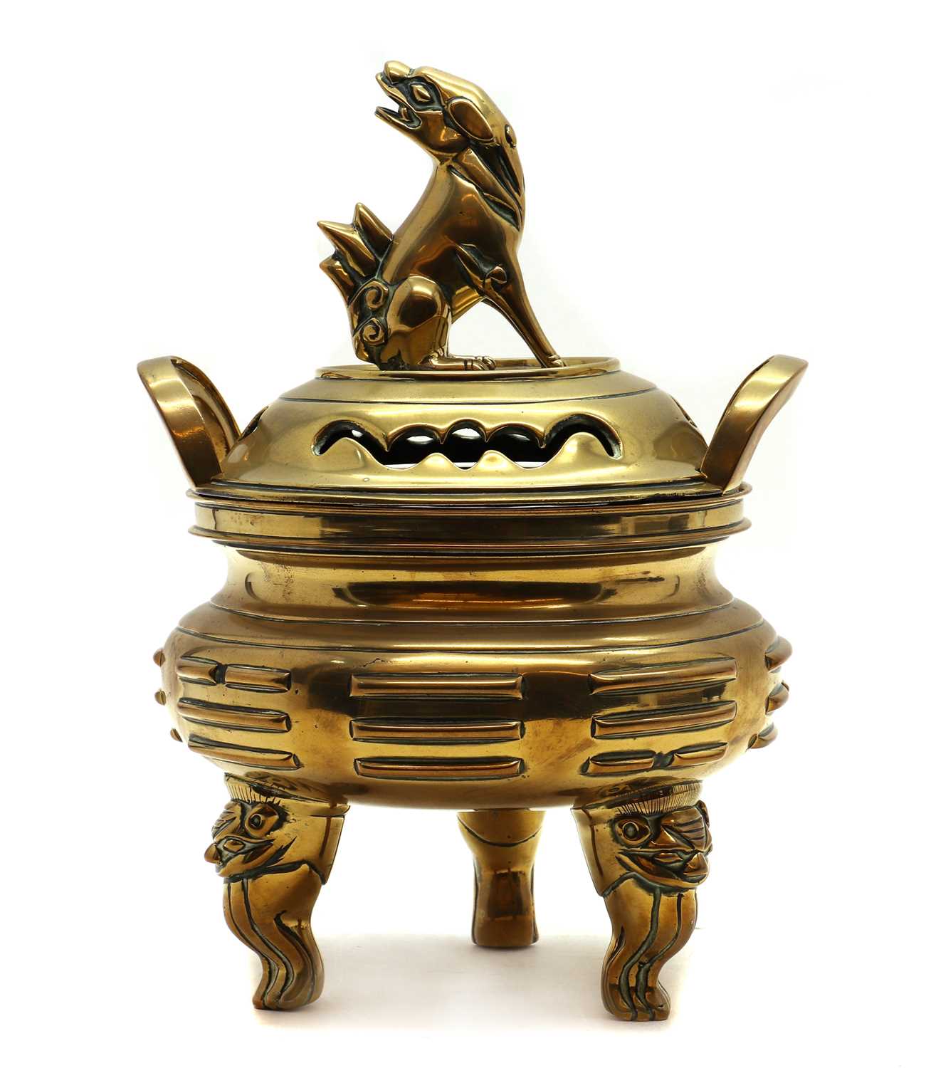 Lot 135 - A Chinese brass incense burner