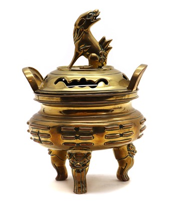 Lot 135 - A Chinese brass incense burner