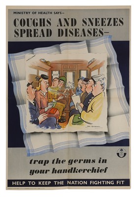 Lot 186 - A Second World War 'Coughs and Sneezes Spread Diseases' poster