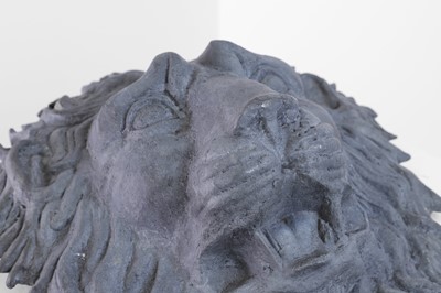Lot 416 - A cast lead lion wall mask