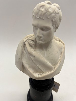 Lot 123 - A miniature plaster bust