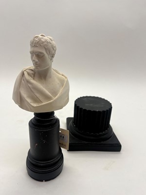 Lot 123 - A miniature plaster bust