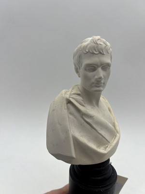 Lot 123 - A miniature plaster bust