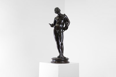 Lot 167 - A grand tour patinated bronze of Narcissus