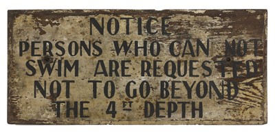 Lot 279 - A painted wooden warning sign