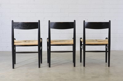 Lot 221 - A set of six Danish 'CH36' ebonised oak dining chairs