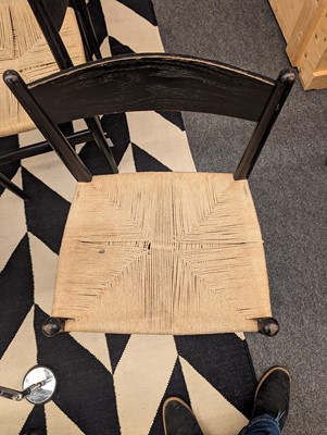 Lot 221 - A set of six Danish 'CH36' ebonised oak dining chairs