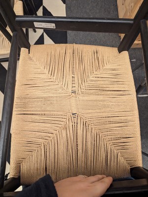 Lot 221 - A set of six Danish 'CH36' ebonised oak dining chairs
