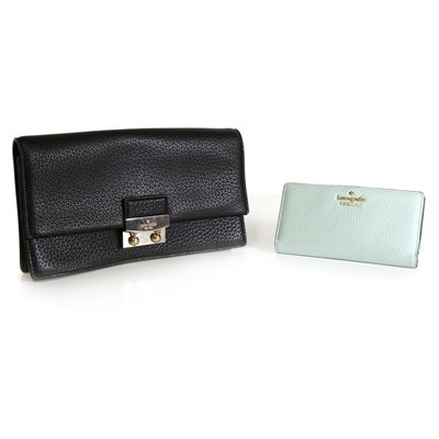 Lot 319 - A Kate Spade black leather clutch