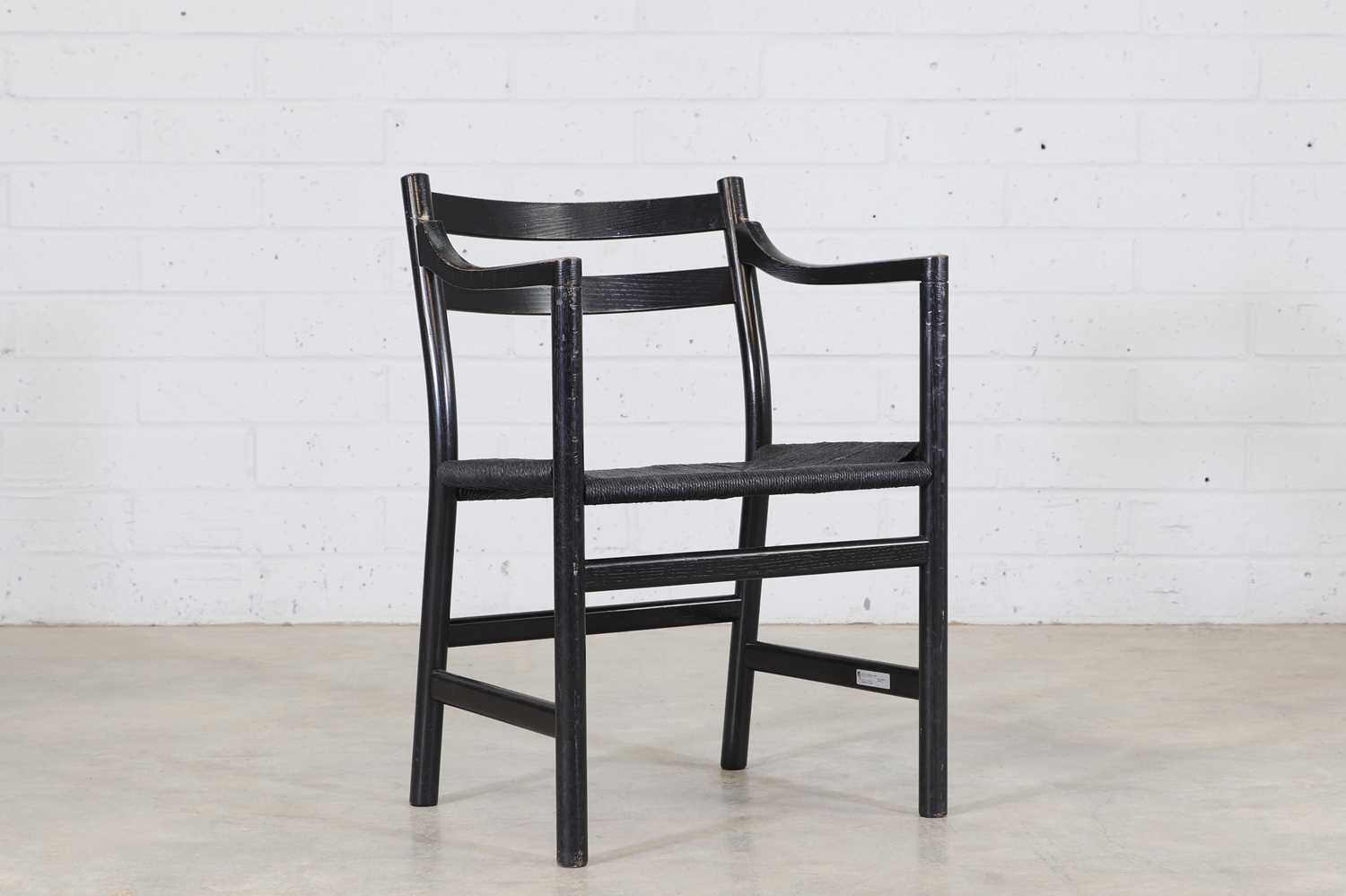 Lot 218 - A Danish 'CH46' ebonised oak armchair