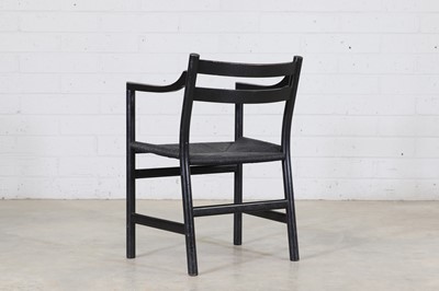 Lot 218 - A Danish 'CH46' ebonised oak armchair