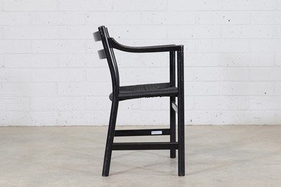 Lot 218 - A Danish 'CH46' ebonised oak armchair