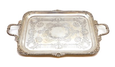 Lot 24 - A twin-handled silver tray