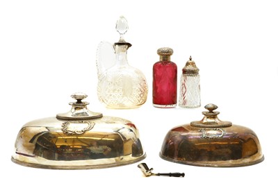 Lot 54 - A group of silver mounted cut glass bottles