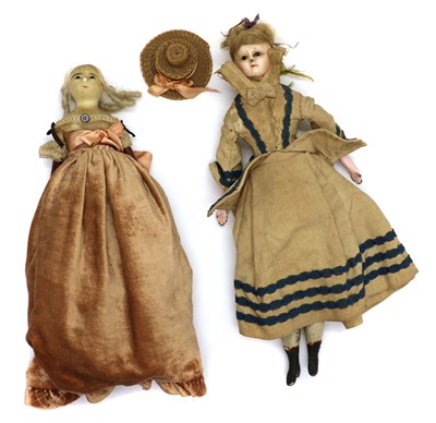 Lot 169 - Two wax headed dolls