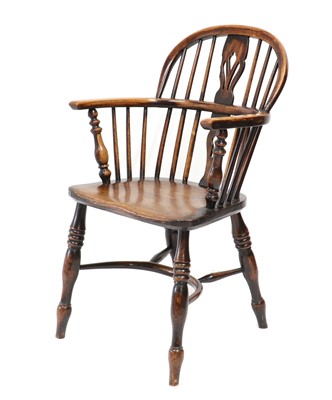 Lot 428 - A Victorian elm and ash Windsor chair