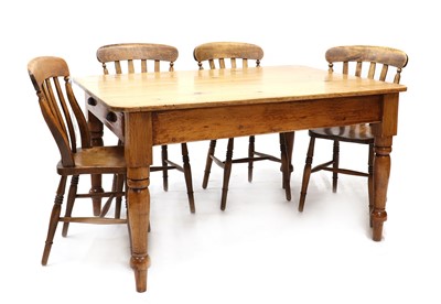 Lot 439 - A pitch pine farmhouse table