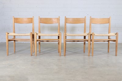 Lot 208 - A set of four Danish 'CH36' oak dining chairs