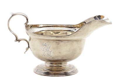 Lot 6 - A George II silver sauceboat