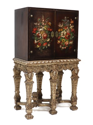 Lot 427 - A Charles II-style lacquered cabinet on stand