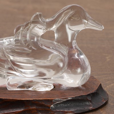 Lot 105 - A Chinese rock crystal mandarin duck