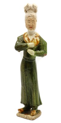 Lot 164 - A sancai-glazed pottery lady