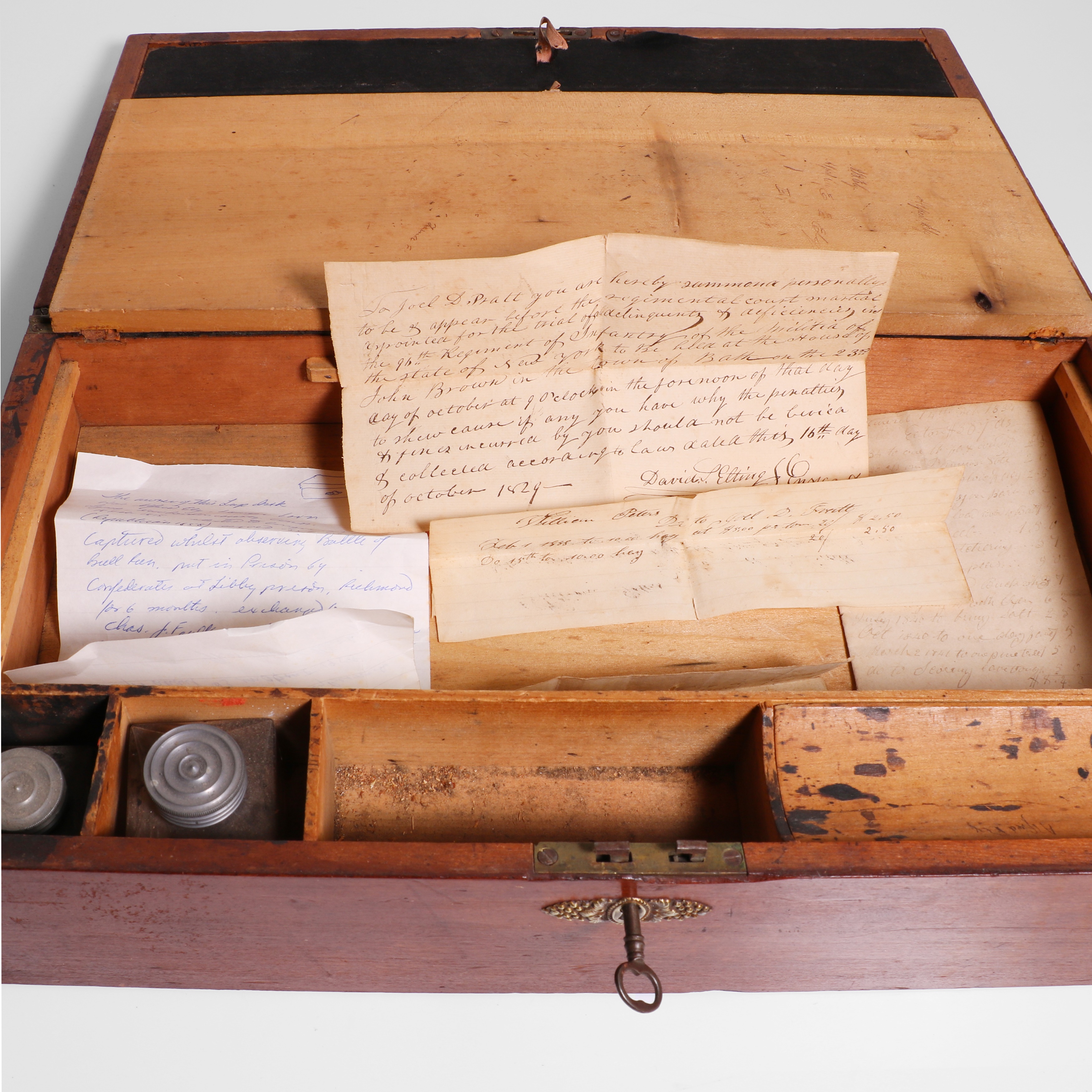 Lot 22 - An American cherrywood writing box,