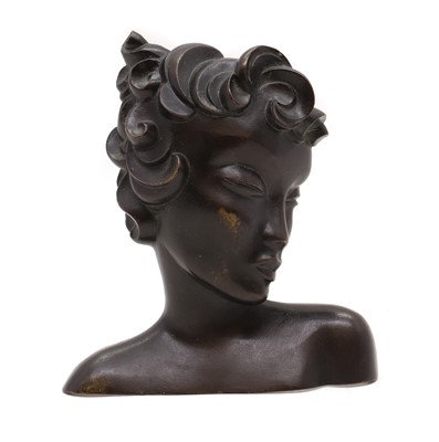 Lot 280 - An Art Deco patinated bronze bust