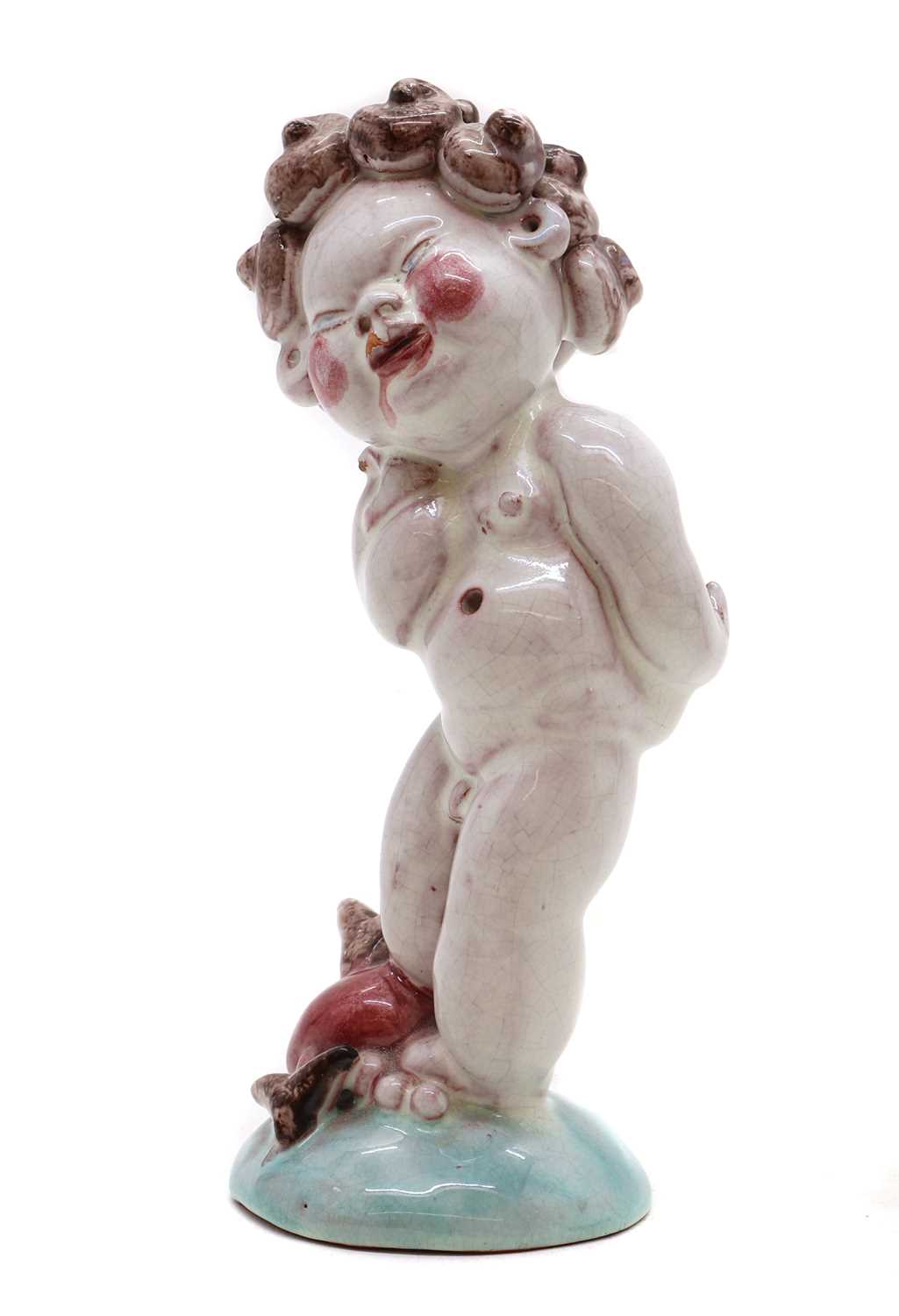 Lot 208 - An Austrian glazed terracotta figurine