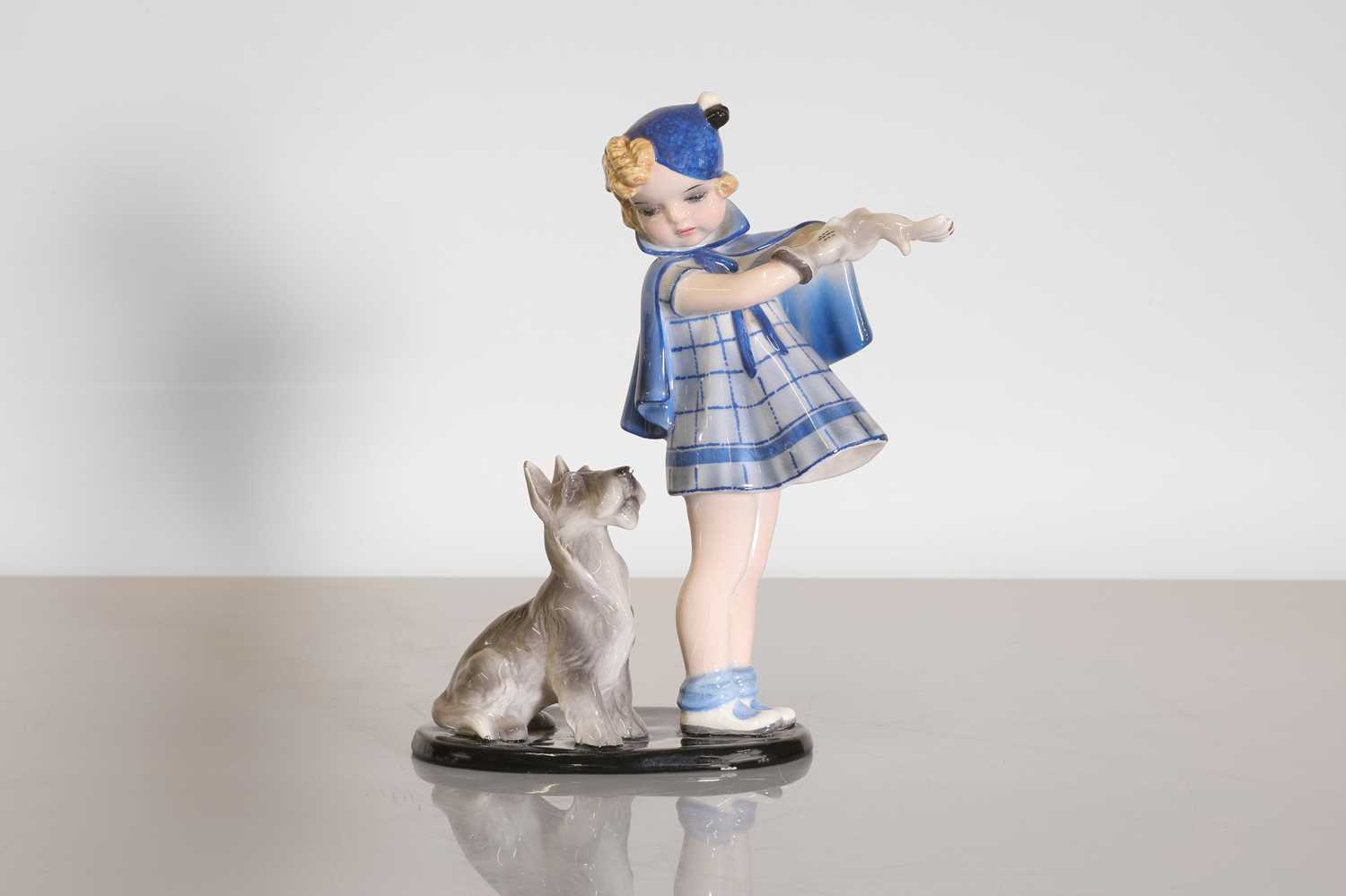 Lot 139 - An Austrian Goldscheider 'Komm Mit' figure group
