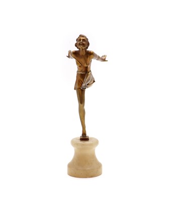 Lot 295 - A cold painted Art Deco spelter figurine