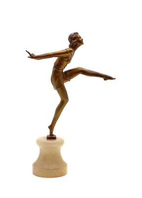 Lot 295 - A cold painted Art Deco spelter figurine