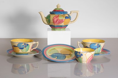 Lot 128 - A Clarice Cliff Athens shape part tea service