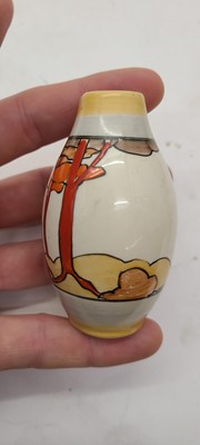 Lot 213 - A set of four Clarice Cliff miniature vases