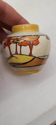 Lot 213 - A set of four Clarice Cliff miniature vases